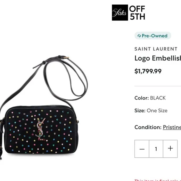 Yves Saint Laurent Rainbow Crystal Studded tassel crossbody Camera Bag - Picture 16 of 17